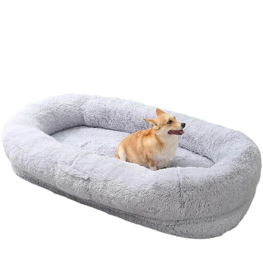 65x37.4x11.8 Inches Human Dog Bed, Detachable Multifunctional Oval Large Dog Bed With Non-slip Design, Human Size Dog Bed