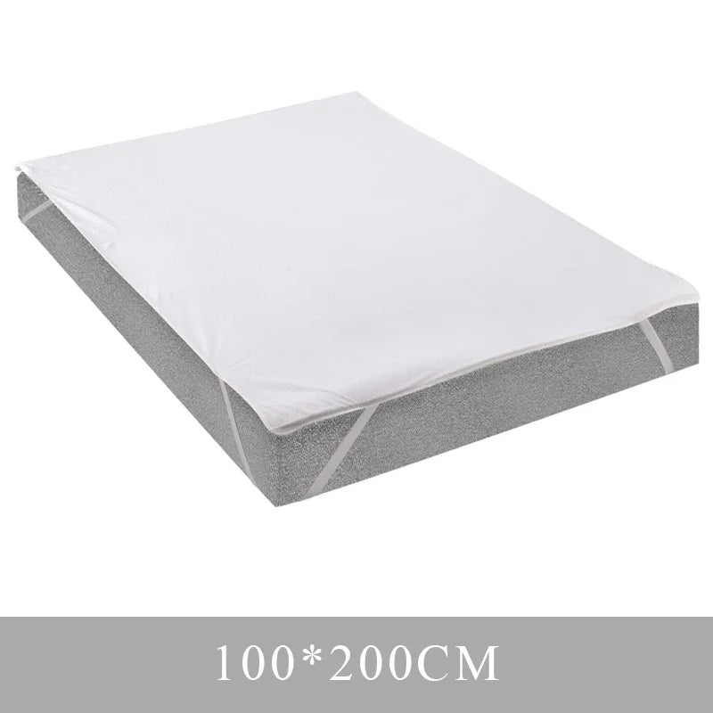 Waterproof Throw Mattress Cover Mattress Protector Covers Pad Washable Mattress Bed Protector with Elastic Band Single/Double