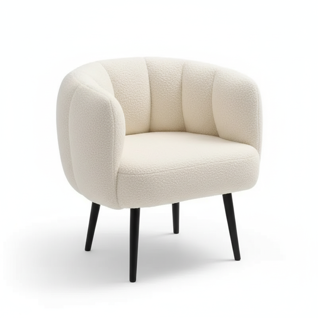 Formwell Pumpkin Couch Accent Chair Modern Comfy Upholstered Chairs Single Sofa Armchair for Living Room lambswool fabric