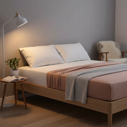 Soft Cotton Fitted Bed Sheet with Elastic Band Solid Color Mattress Cover for Single Double King Queen Bed 140/150/160/180/200