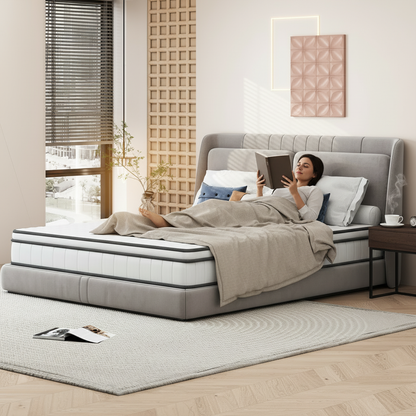 Wooden Aura mattress 90x200cm Pocket spring Core mattress (Height 20 cm) 7-Zone Orthopedic mattress with Comfort Foam Fabric (H3)