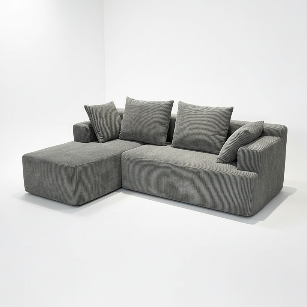 New Modern Minimalist Corner Fabric Sofa Vacuum Compressed Sofa Three-seater  Villa Living Room Hotel Sofa Cheap Sale