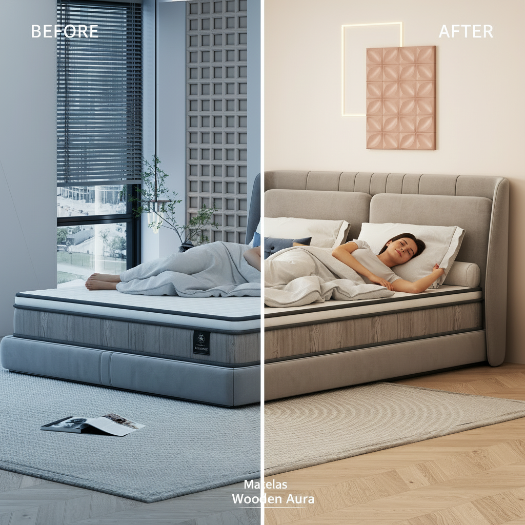 Wooden Aura mattress 90x200cm Pocket spring Core mattress (Height 20 cm) 7-Zone Orthopedic mattress with Comfort Foam Fabric (H3)