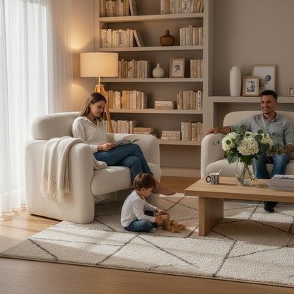 Creahappy armchair. Single seat sofa. Floor standing armchair. Suitable for living room, office and bedroom sofa