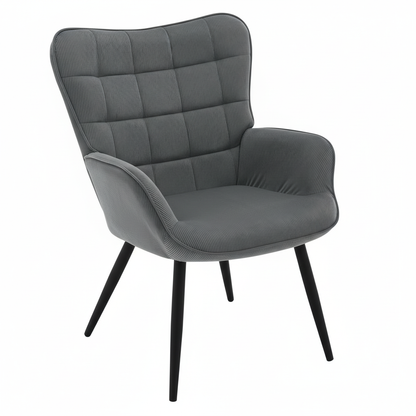 Modern Wingback Armchair Relax Vintage Lounge Upholstered Reading TV Leisure Sofa Chair for Living Room Home Decor