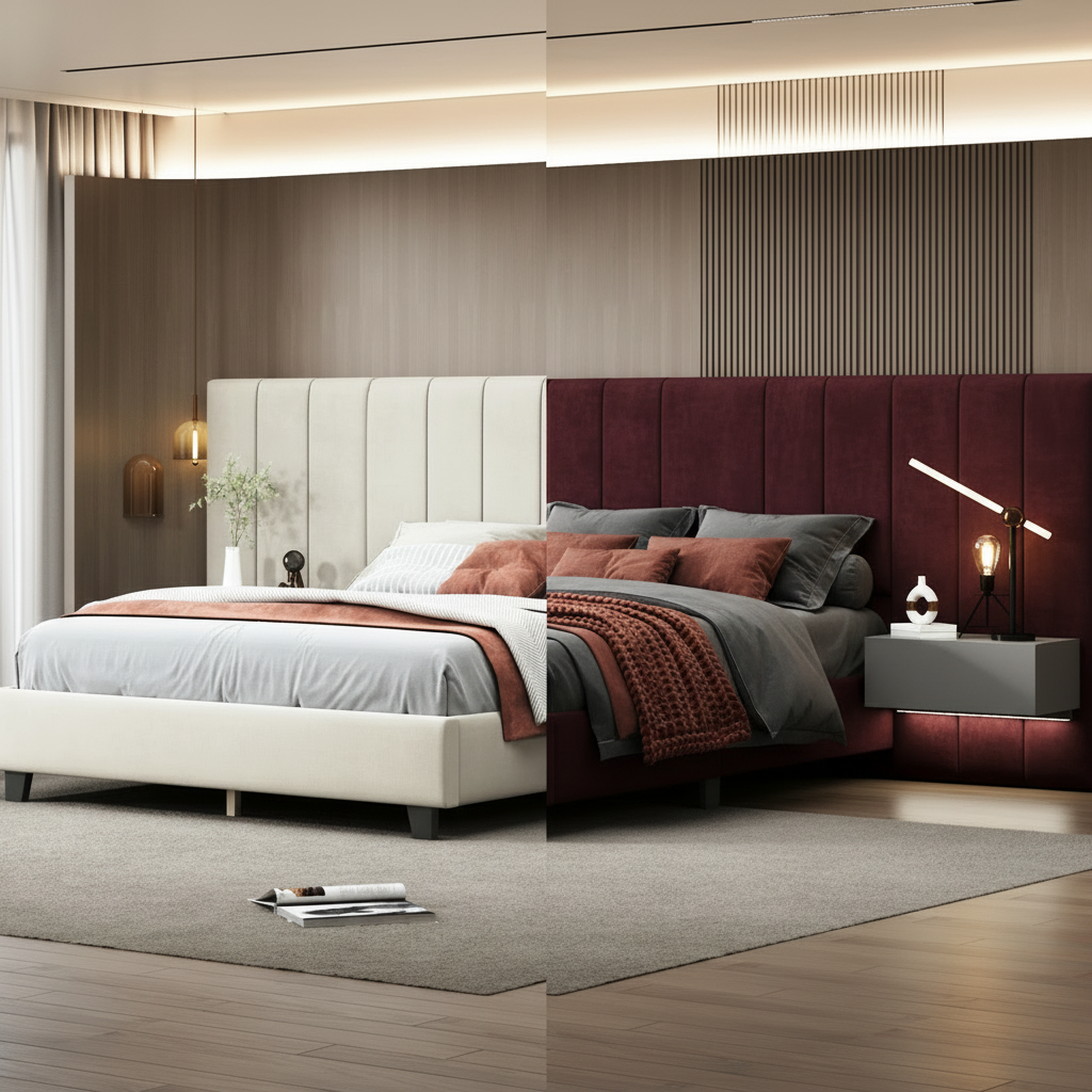 Rosahqnda upholstery bed 160x200 cm, double bed with extended headboard and backrest, with slatted frame, velvet fabric