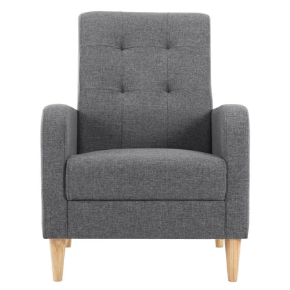 Velvet Lounge Armchair Scandinavian Relax Convertible Armchair with Padded Seat Armrests High Back For Living Room Bedroom Home