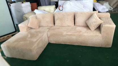 New Modern Minimalist Corner Fabric Sofa Vacuum Compressed Sofa Three-seater  Villa Living Room Hotel Sofa Cheap Sale