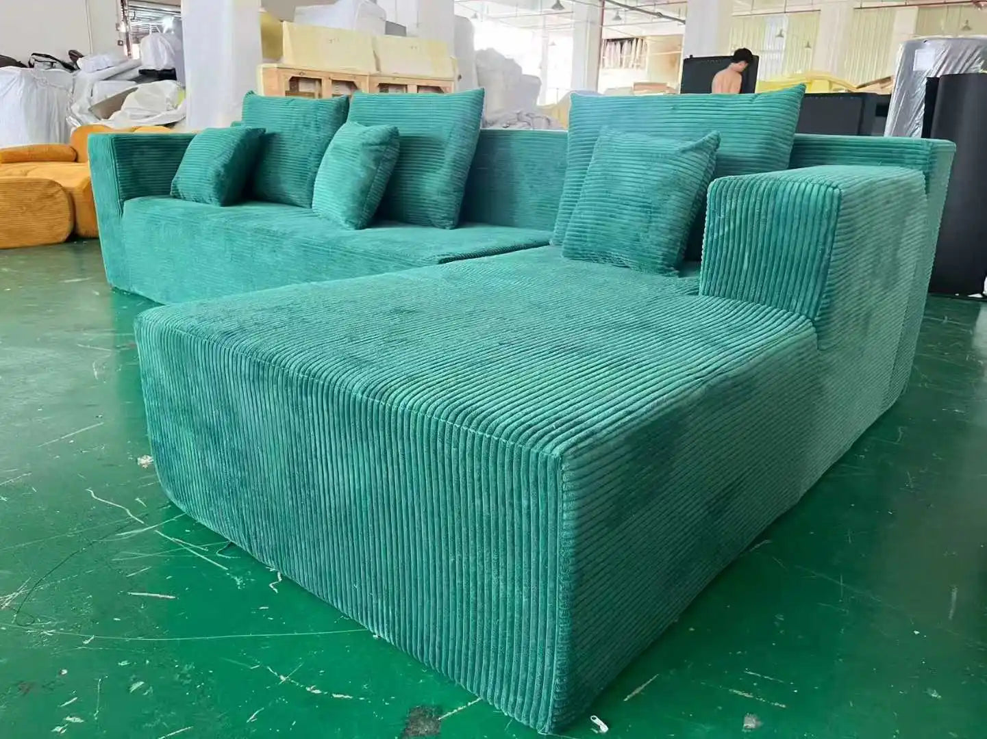 New Modern Minimalist Corner Fabric Sofa Vacuum Compressed Sofa Three-seater  Villa Living Room Hotel Sofa Cheap Sale