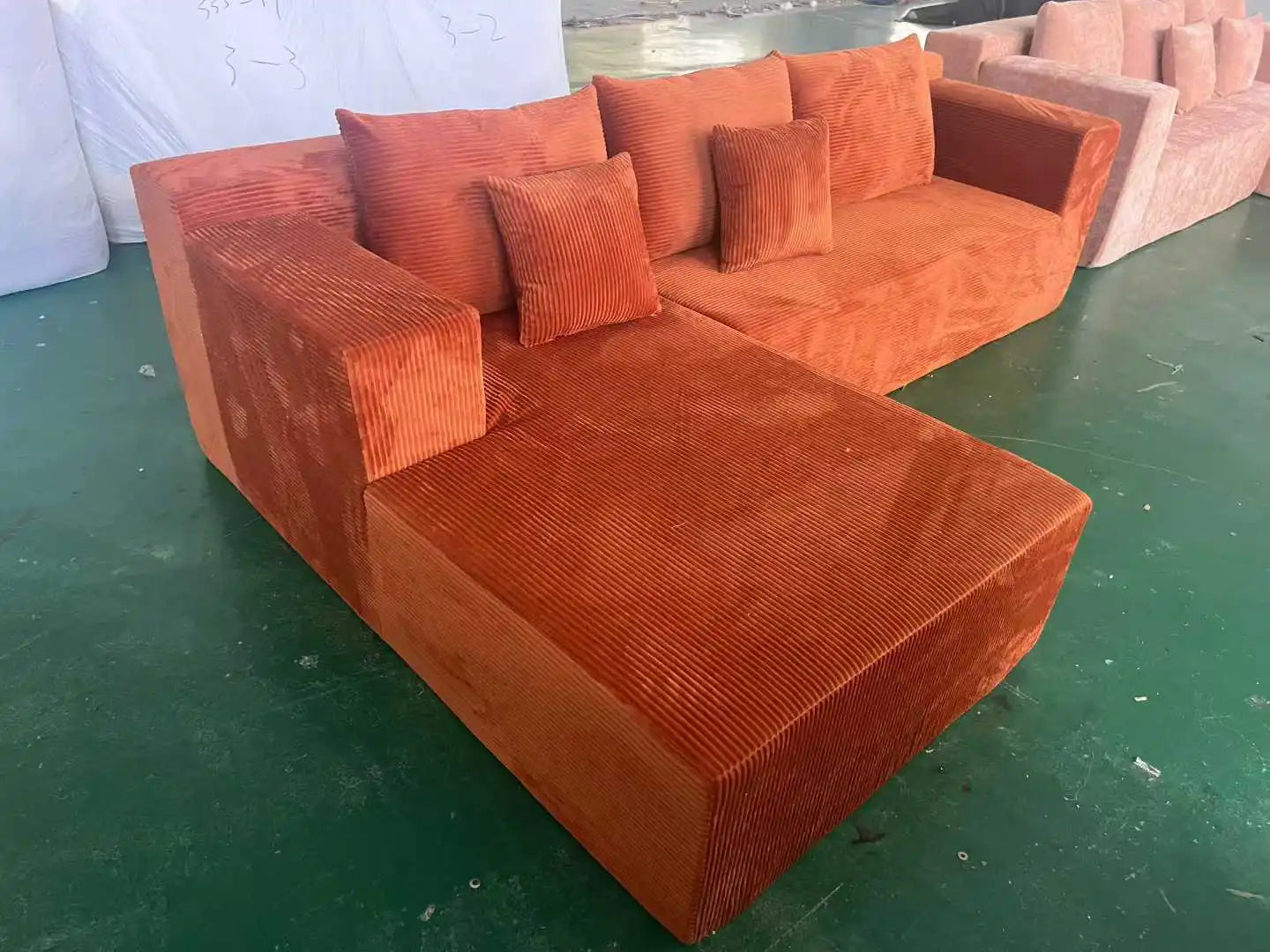 New Modern Minimalist Corner Fabric Sofa Vacuum Compressed Sofa Three-seater  Villa Living Room Hotel Sofa Cheap Sale