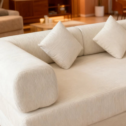 Modern Nordic Velvet Fabric Sectional Sofa with Compressed Sofa Bed in a Box for Living Room Furniture