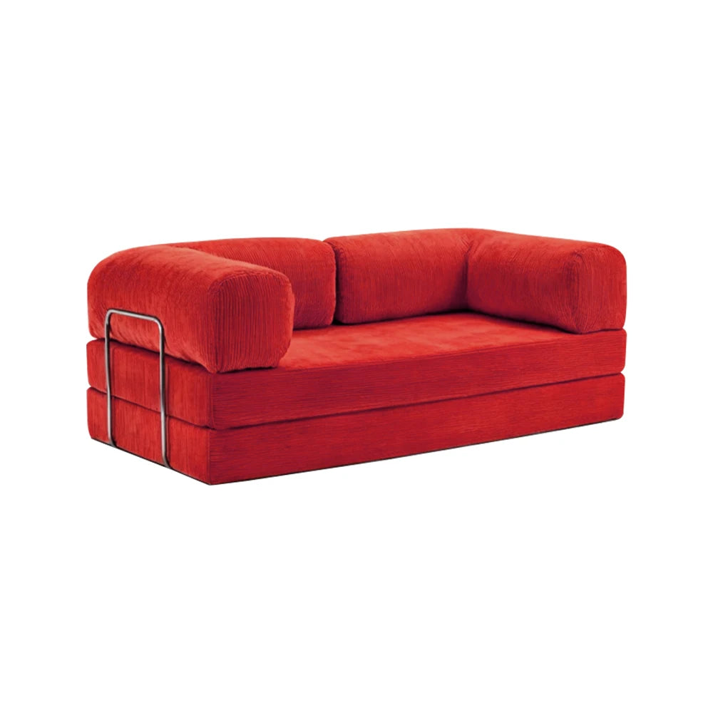 Modern Nordic Velvet Fabric Sectional Sofa with Compressed Sofa Bed in a Box for Living Room Furniture