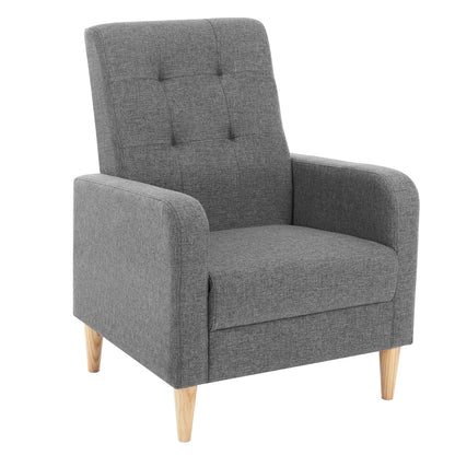 Velvet Lounge Armchair Scandinavian Relax Convertible Armchair with Padded Seat Armrests High Back For Living Room Bedroom Home