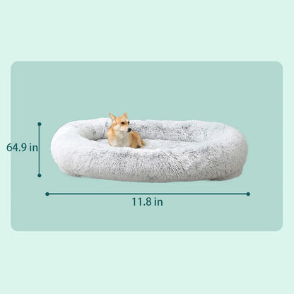 65x37.4x11.8 Inches Human Dog Bed, Detachable Multifunctional Oval Large Dog Bed With Non-slip Design, Human Size Dog Bed