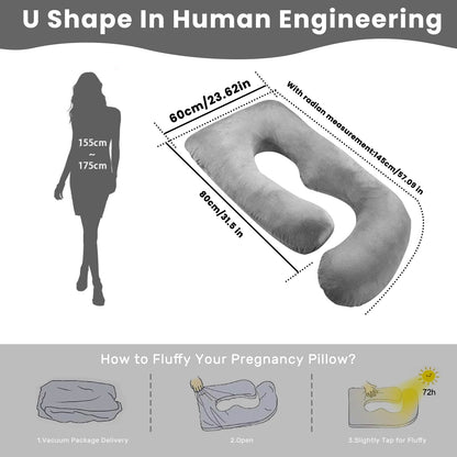 Pregnancy Pillows for Sleeping, J Shaped Full Body Maternity Pillow, Pregnancy Pillow for Women, Full Body Pillows for Sleeping