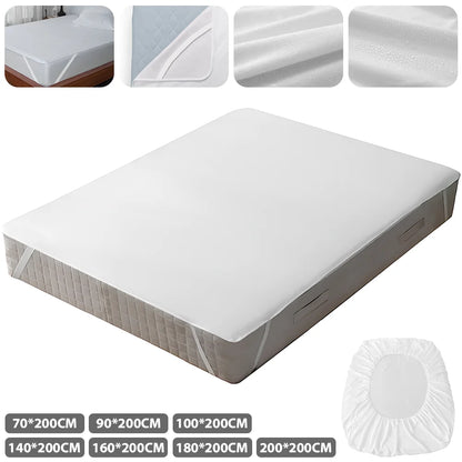 Fitted Sheet with Elastic Bands Non Slip Mattress Covers Waterproof for Single Double King Queen Bed,90/100/140/160/180/200cm