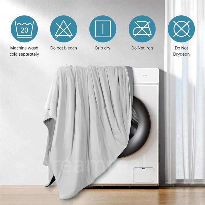 Premium Cooling Blanket Smooth Air Confition Comforter Lightweight Summer Quilt Double Side Arc-Chill Cold Tech Fabric Washable