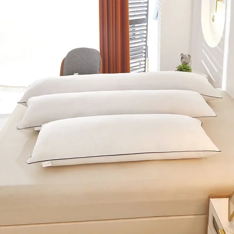 Hypoallergenic White Pillow Core for Home Bed, Washable Skin-friendly Neck Cushion, Long Pillows for Better Sleep