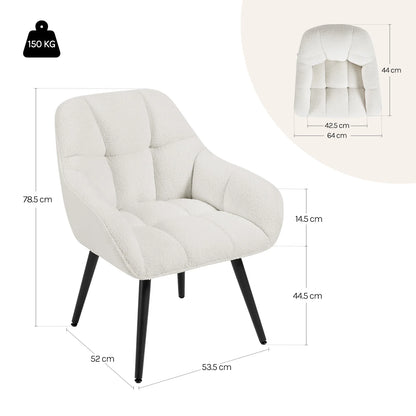 WOLTU Relaxation Armrest Chair Modern Style Lounge Upholstered Chair with Metal Legs Reading Chair for Bedroom Living Room