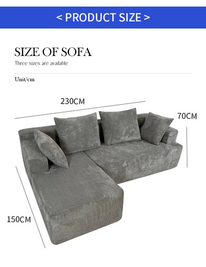 New Modern Minimalist Corner Fabric Sofa Vacuum Compressed Sofa Three-seater  Villa Living Room Hotel Sofa Cheap Sale