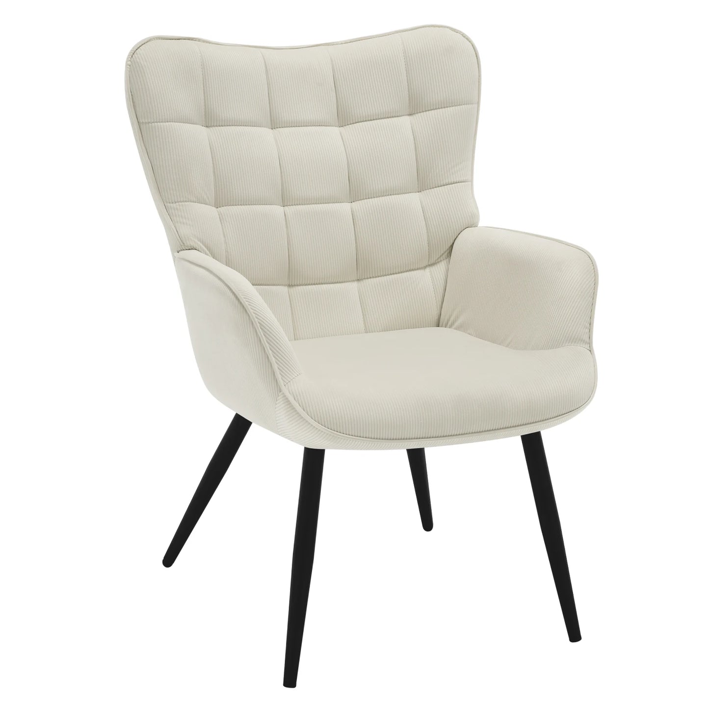 Modern Wingback Armchair Relax Vintage Lounge Upholstered Reading TV Leisure Sofa Chair for Living Room Home Decor