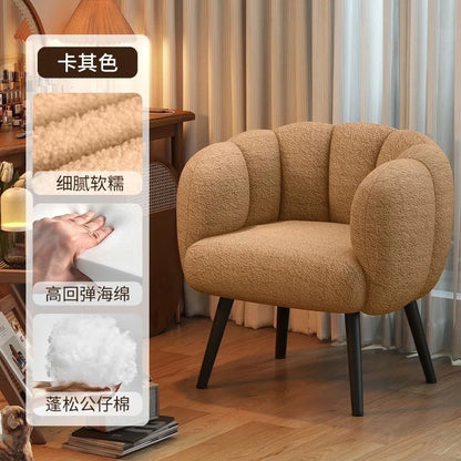 Formwell Pumpkin Couch Accent Chair Modern Comfy Upholstered Chairs Single Sofa Armchair for Living Room lambswool fabric