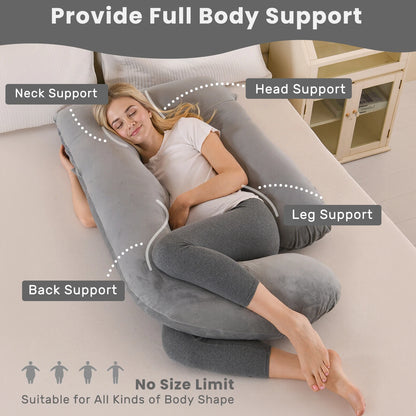 Pregnancy Pillows for Sleeping, J Shaped Full Body Maternity Pillow, Pregnancy Pillow for Women, Full Body Pillows for Sleeping