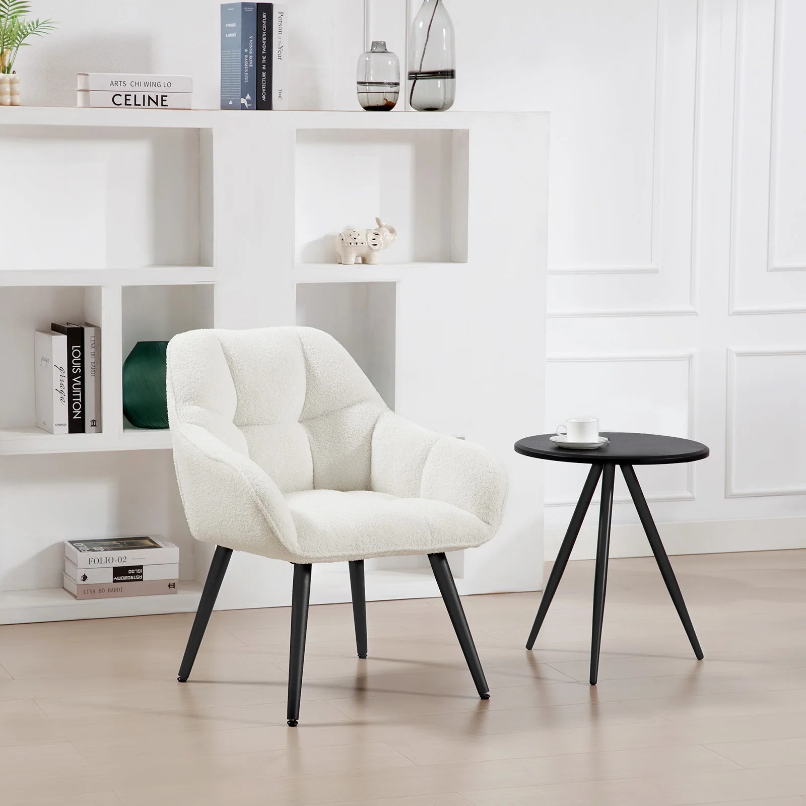 WOLTU Relaxation Armrest Chair Modern Style Lounge Upholstered Chair with Metal Legs Reading Chair for Bedroom Living Room