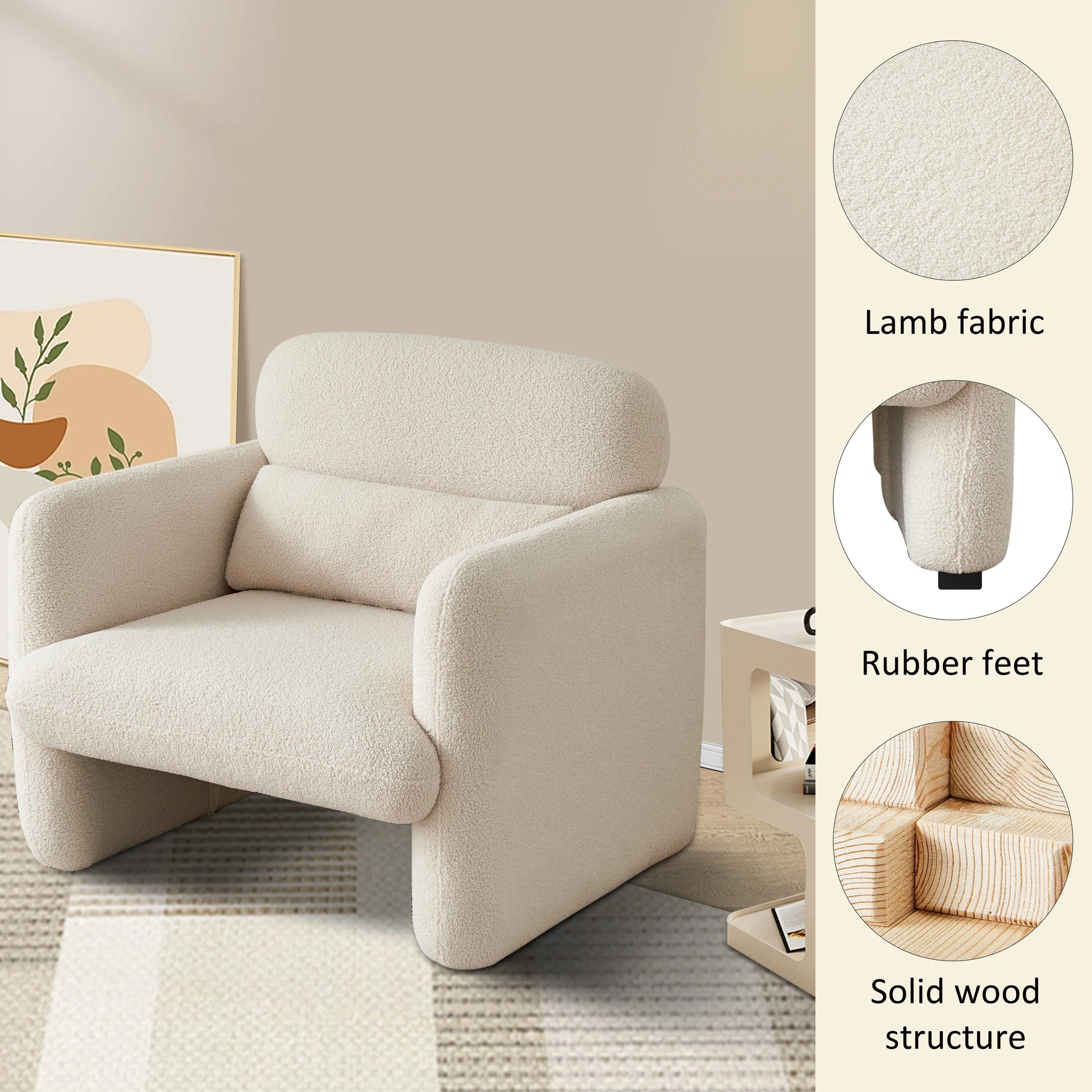 Creahappy armchair. Single seat sofa. Floor standing armchair. Suitable for living room, office and bedroom sofa