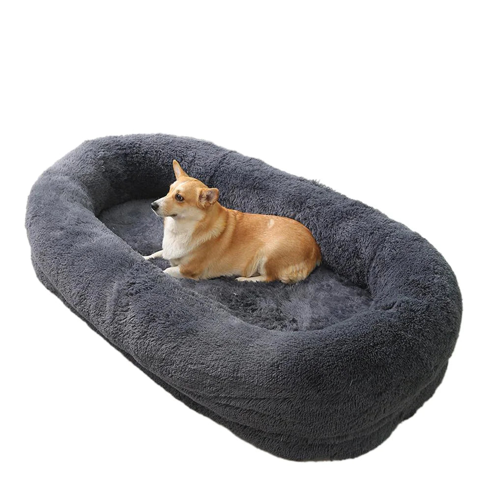 65x37.4x11.8 Inches Human Dog Bed, Detachable Multifunctional Oval Large Dog Bed With Non-slip Design, Human Size Dog Bed