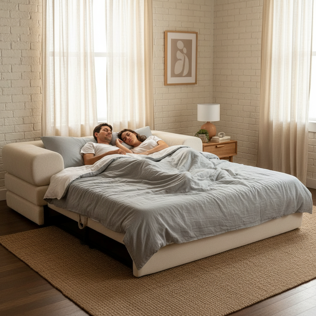 Modern Nordic Velvet Fabric Sectional Sofa with Compressed Sofa Bed in a Box for Living Room Furniture