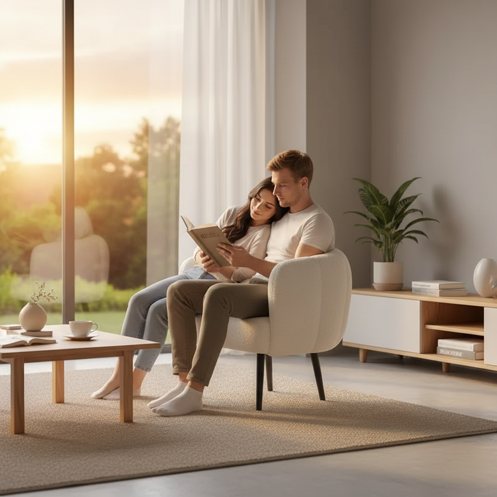 Formwell Pumpkin Couch Accent Chair Modern Comfy Upholstered Chairs Single Sofa Armchair for Living Room lambswool fabric