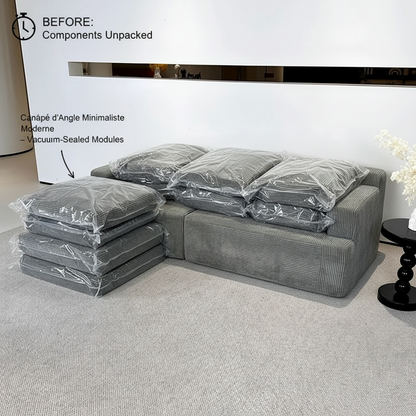 New Modern Minimalist Corner Fabric Sofa Vacuum Compressed Sofa Three-seater  Villa Living Room Hotel Sofa Cheap Sale