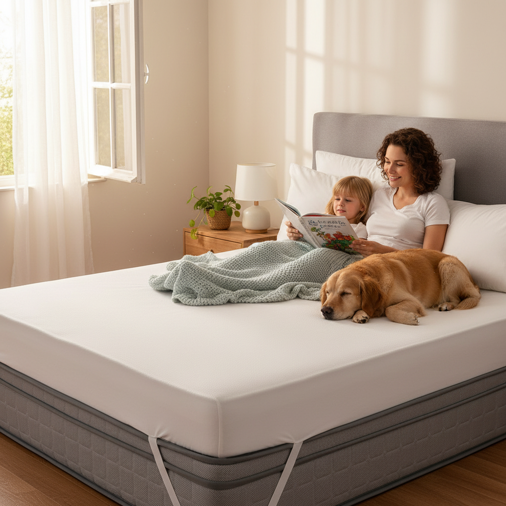 Waterproof Throw Mattress Cover Mattress Protector Covers  Pad Washable Mattress Bed Protector with Elastic Band Single/Double