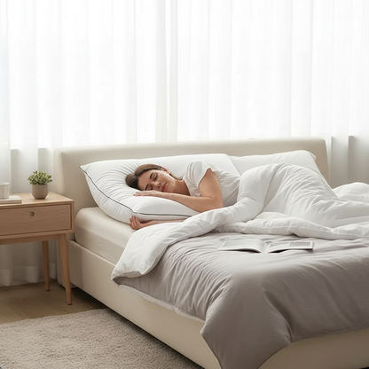 Hypoallergenic White Pillow Core for Home Bed, Washable Skin-friendly Neck Cushion, Long Pillows for Better Sleep